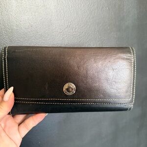 Coach Dark Brown Leather Wallet